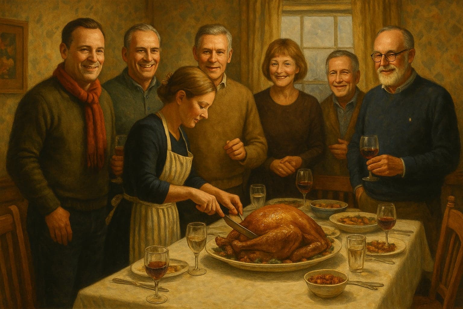 The same photograph painted as Magazine-Cover Americana