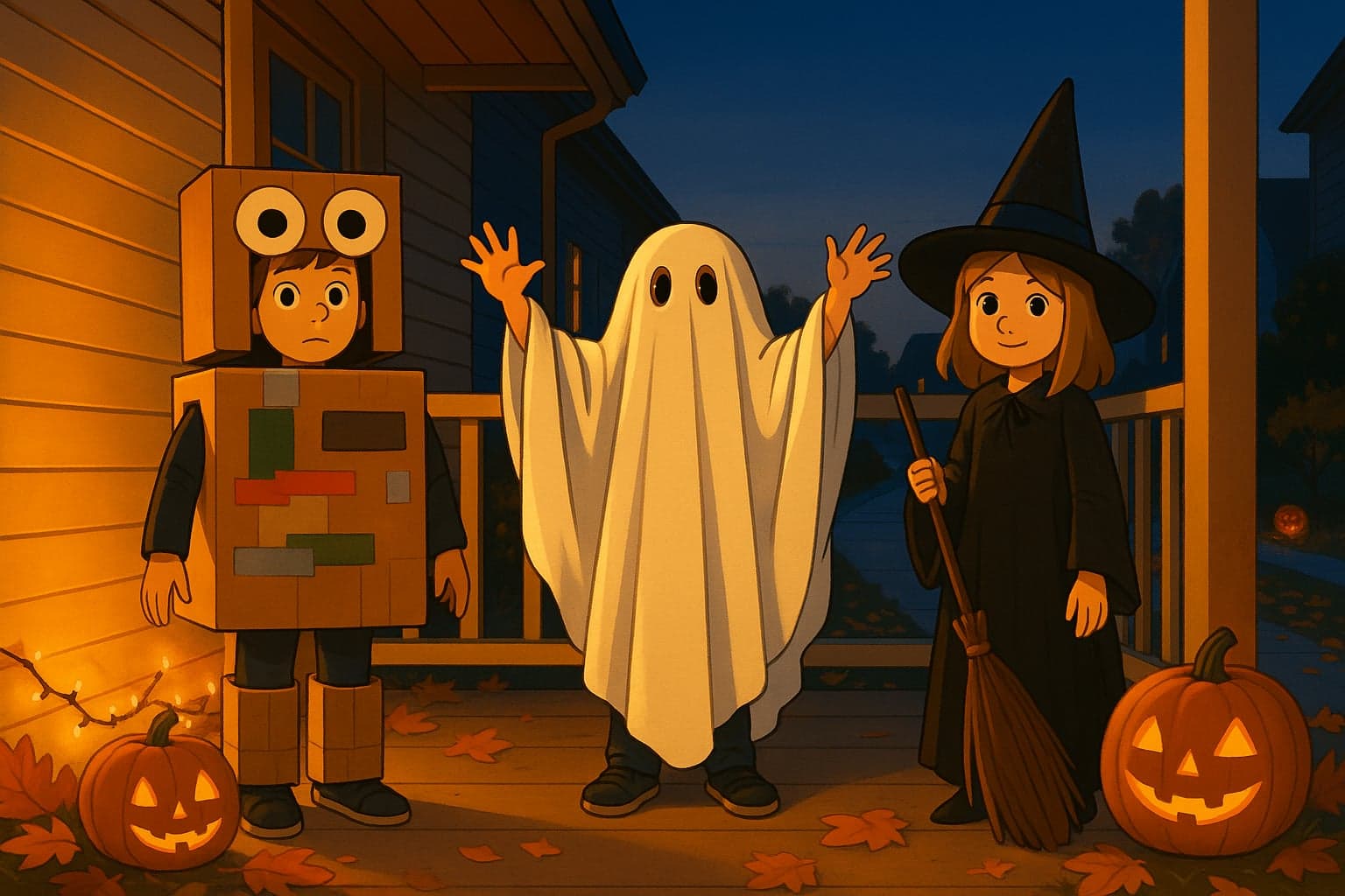 The same photograph painted as Feature-Animation Still