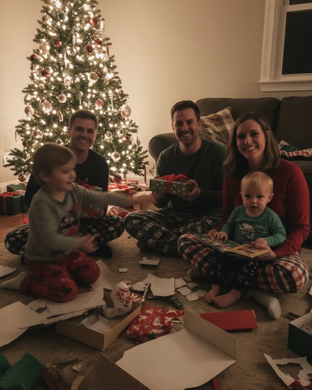 Christmas morning, six a.m., blurry — the photograph as it was sent in