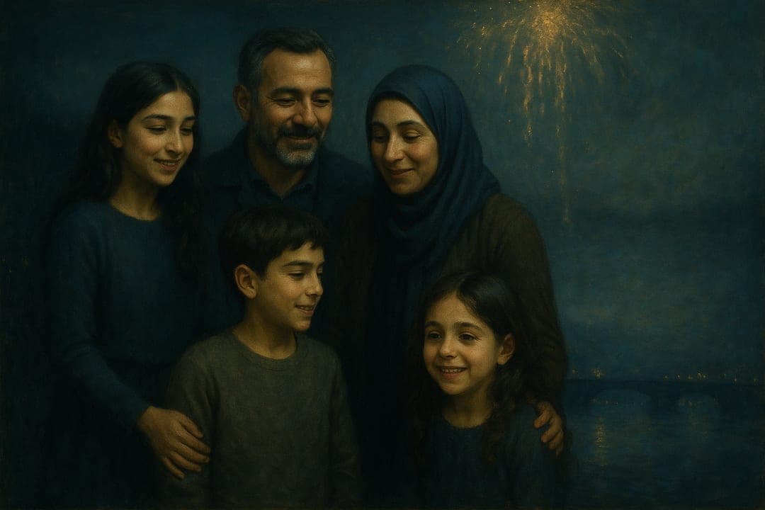 Whistler Fireworks Nocturne — A smoky blue nocturne — falling rockets over black water, the way Whistler saw it.