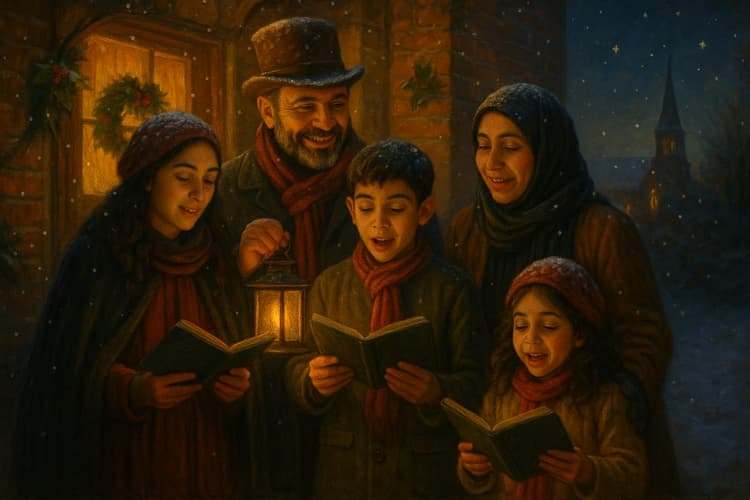 Carollers at the Door
